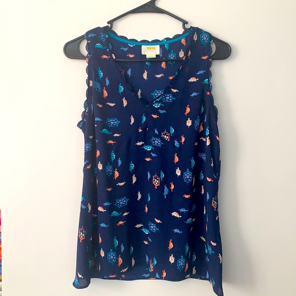 Maeve Anthropologie Turtles Tank Top sz 2